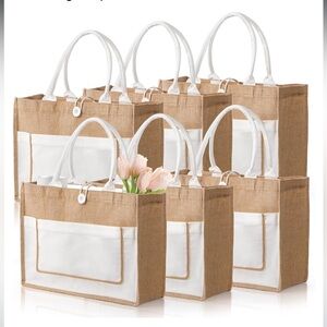 New Jute Bags Beach Bags Tote Bags Bundle with Palm Tree Bottle Openers